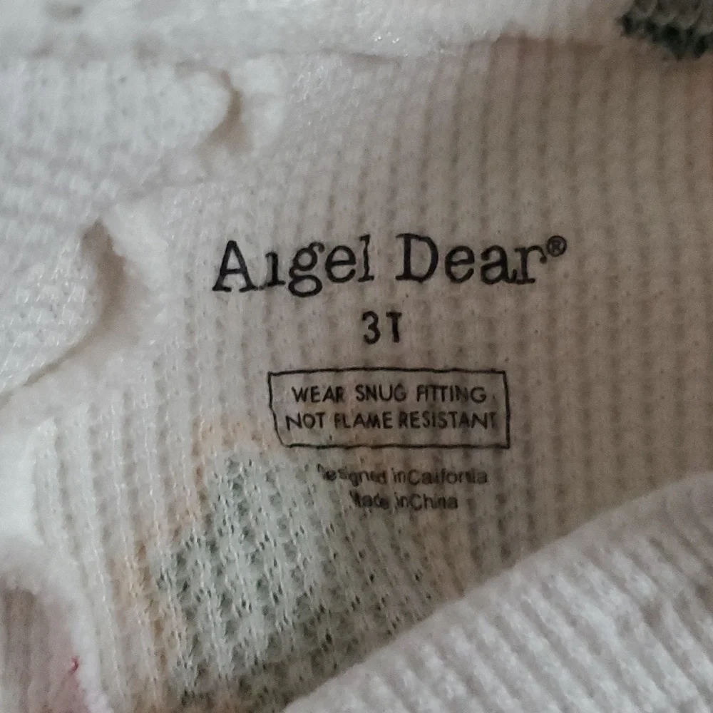 Angel Dear Kids Unisex Waffle Knit Christmas Cookie Long Johns Pajamas Sz3T